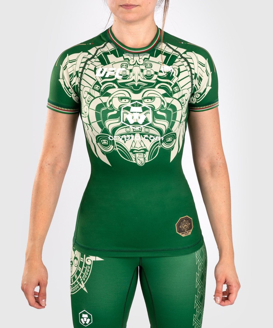 dámský rashguard noche ufc by venum authentic fight night performance s krátkým rukávem - zelený