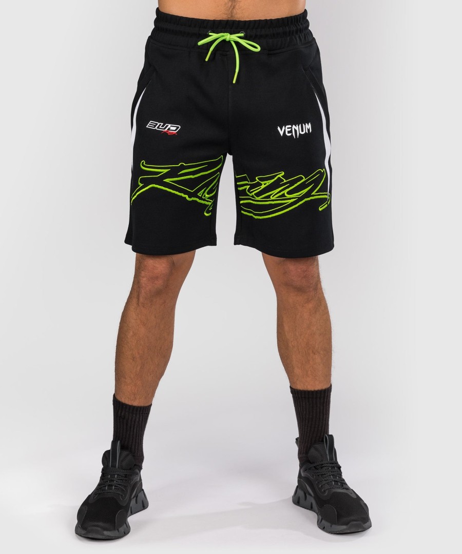 pánské bavlněné kraťasy venum x bud racing - černábílálimetkově zelená