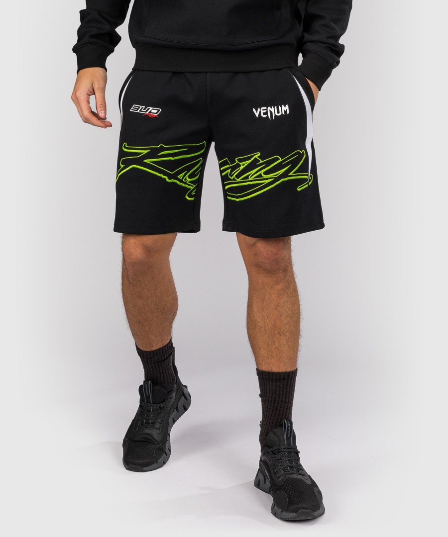 pánské bavlněné kraťasy venum x bud racing - černábílálimetkově zelená