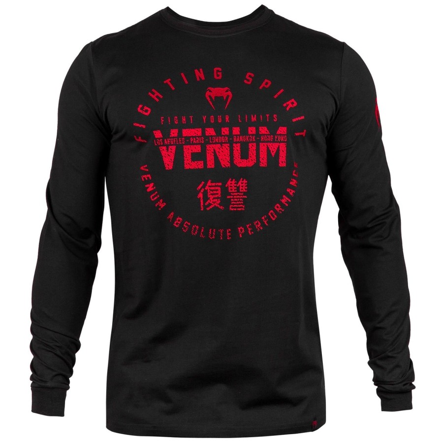 tričko venum signature - s dlouhým rukávem - černéčervené