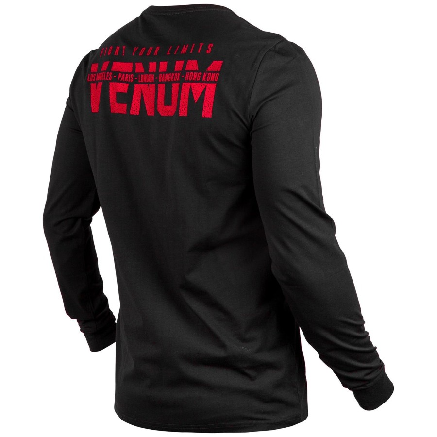 tričko venum signature - s dlouhým rukávem - černéčervené