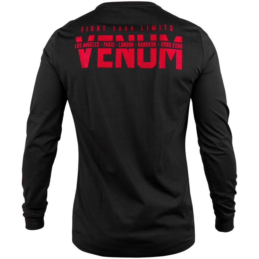 tričko venum signature - s dlouhým rukávem - černéčervené