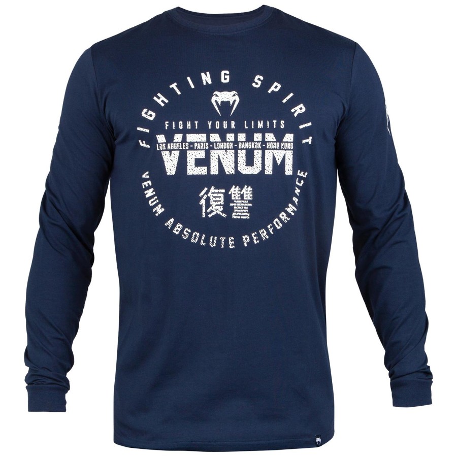 tričko venum signature - s dlouhým rukávem - tmavě modrébílé