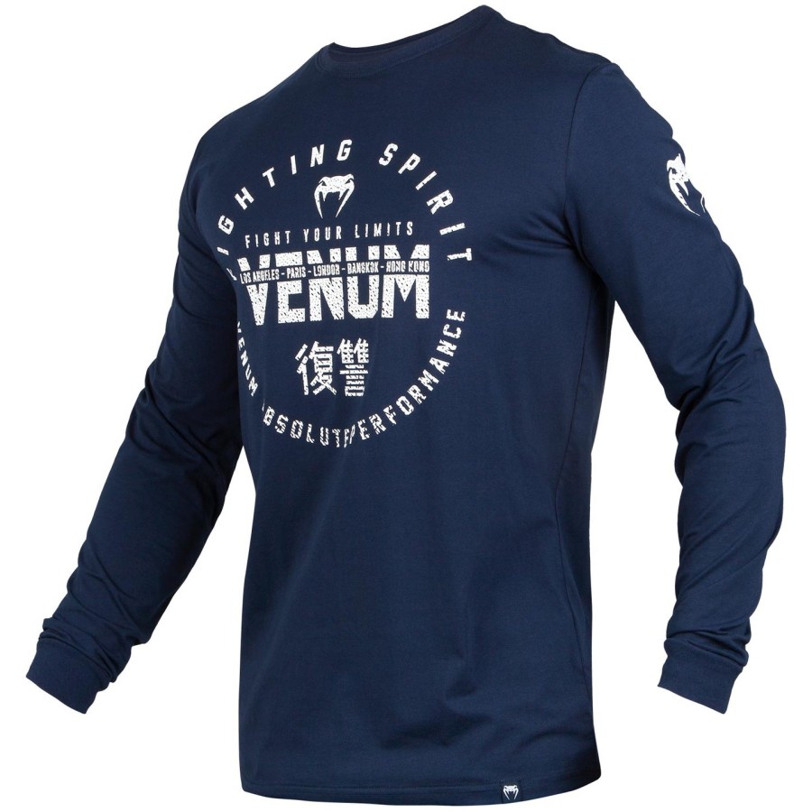 tričko venum signature - s dlouhým rukávem - tmavě modrébílé