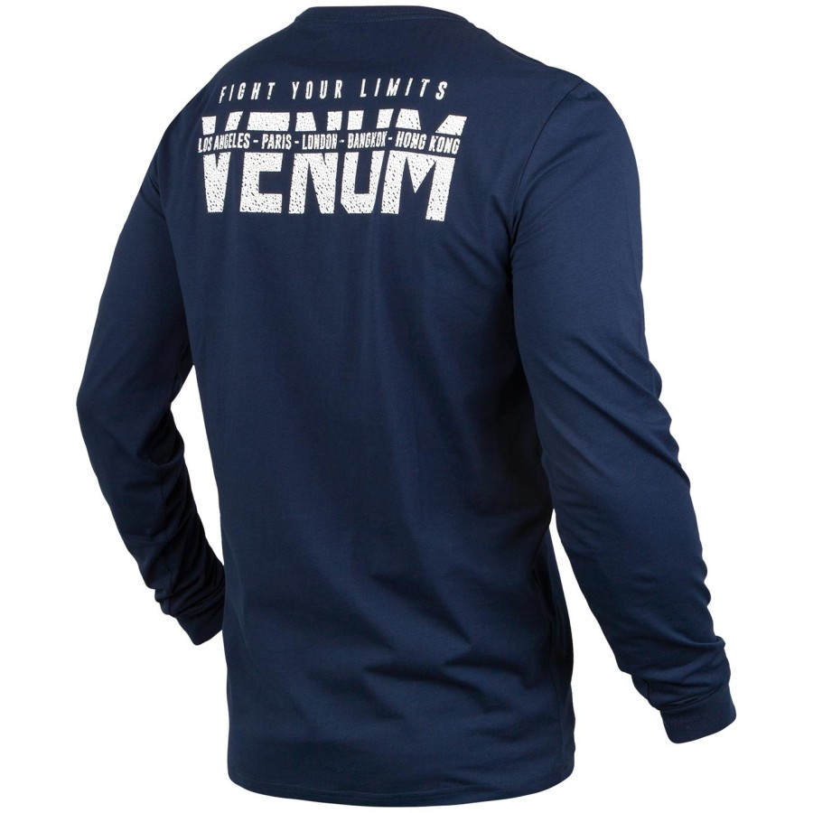 tričko venum signature - s dlouhým rukávem - tmavě modrébílé