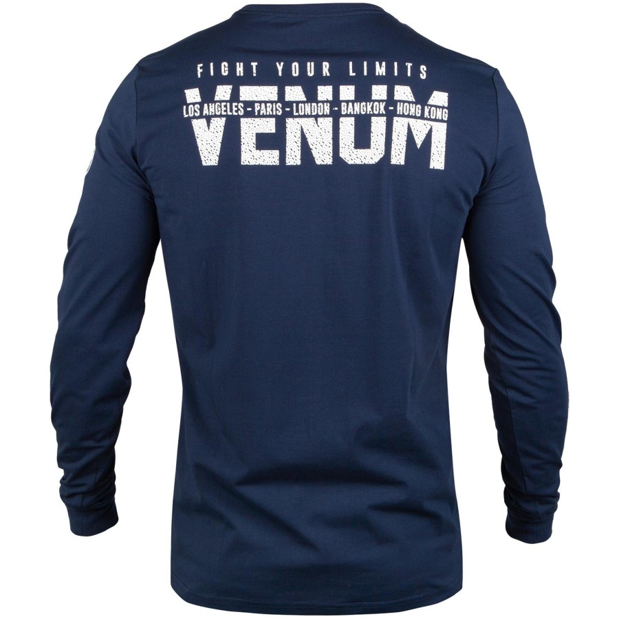 tričko venum signature - s dlouhým rukávem - tmavě modrébílé