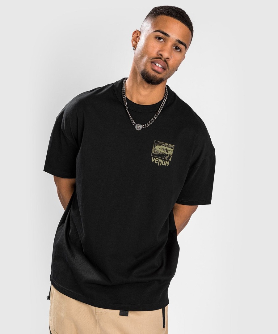 tričko venum fangs - oversize fit - Černé
