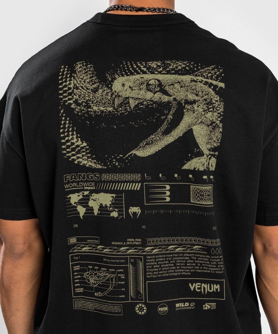 tričko venum fangs - oversize fit - Černé