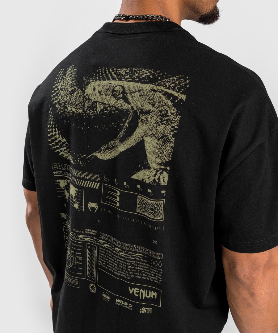 tričko venum fangs - oversize fit - Černé