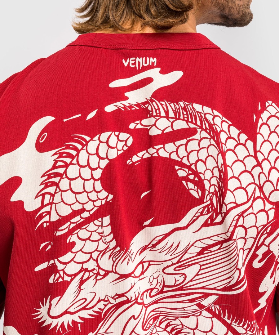 pánské tričko venum dragon flight - třešňově červenékrémově bílé