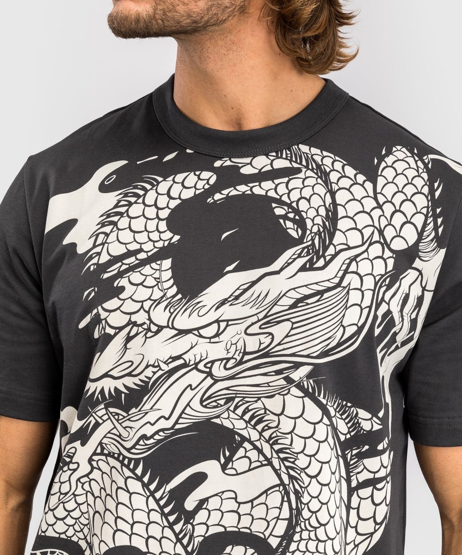 pánské tričko venum dragon flight - charcoal greycream white