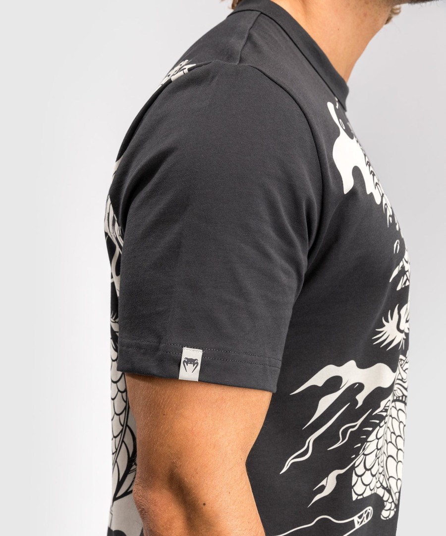 pánské tričko venum dragon flight - charcoal greycream white