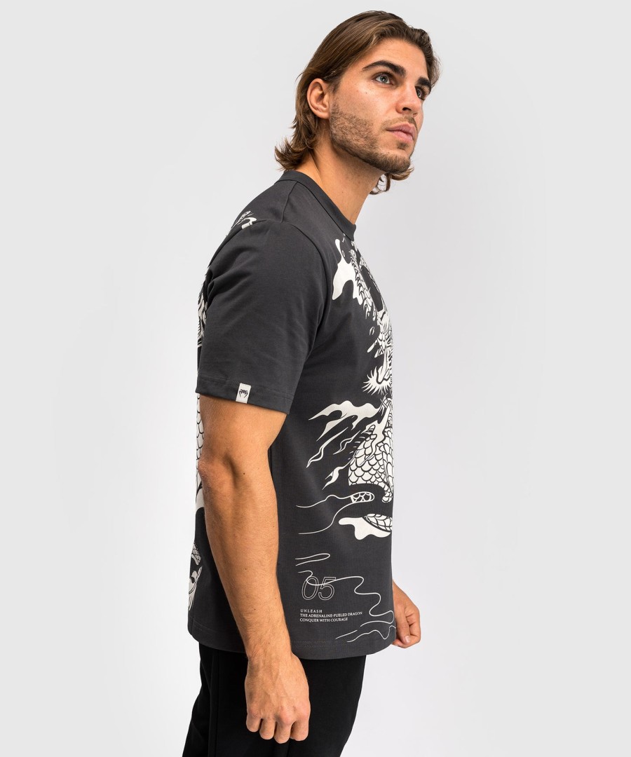 pánské tričko venum dragon flight - charcoal greycream white