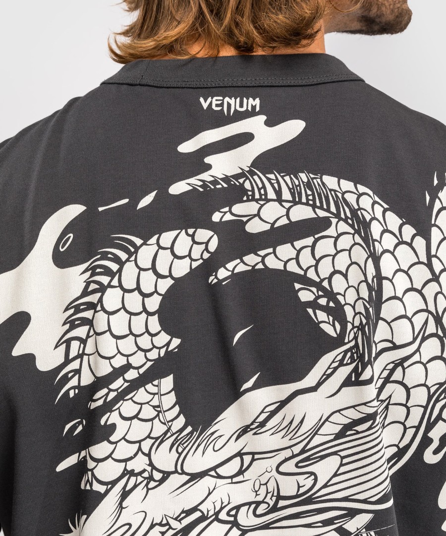 pánské tričko venum dragon flight - charcoal greycream white