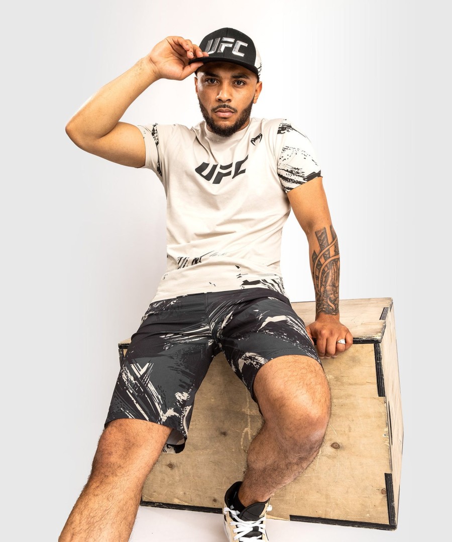 pánské tričko s krátkým rukávem ufc venum authentic fight week 2.0 - pískově modré