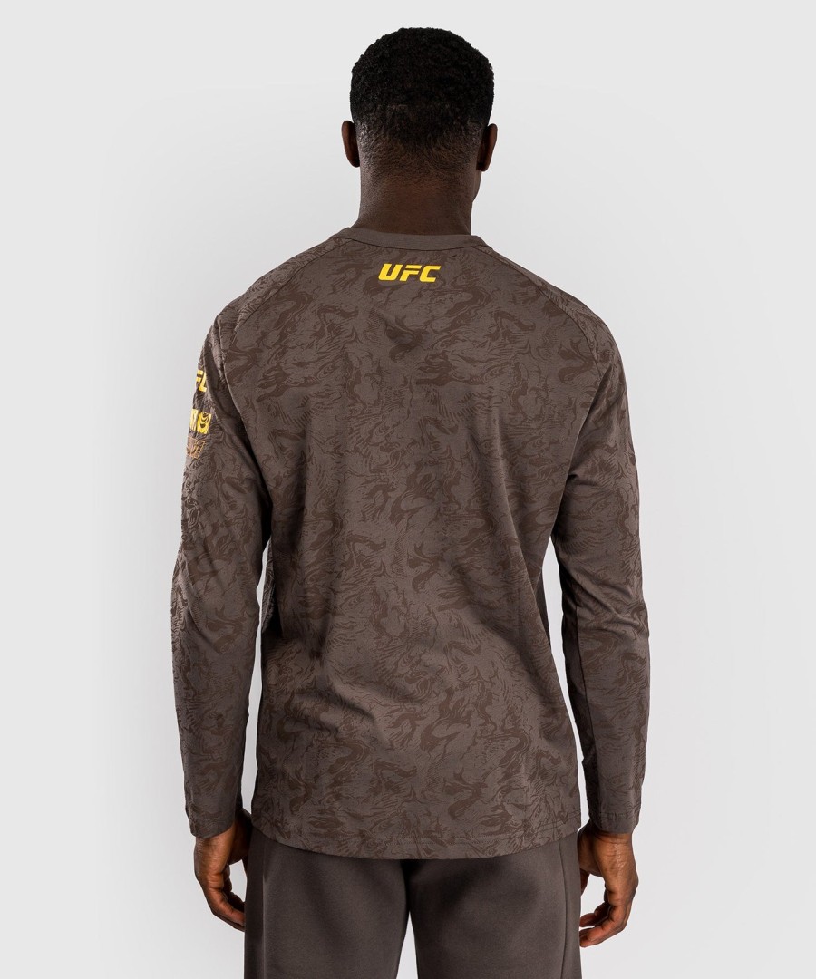 pánské tričko s dlouhým rukávem ufc fusion by venum fight week - earthen brown