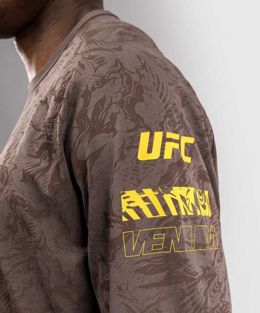 pánské tričko s dlouhým rukávem ufc fusion by venum fight week - earthen brown