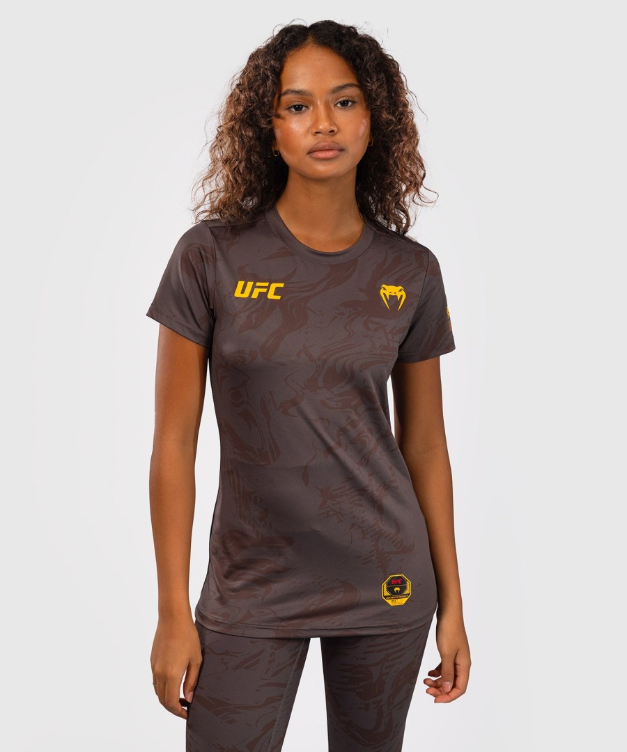 dámské tričko ufc fusion by venum fight week dry-tech - earthen brown