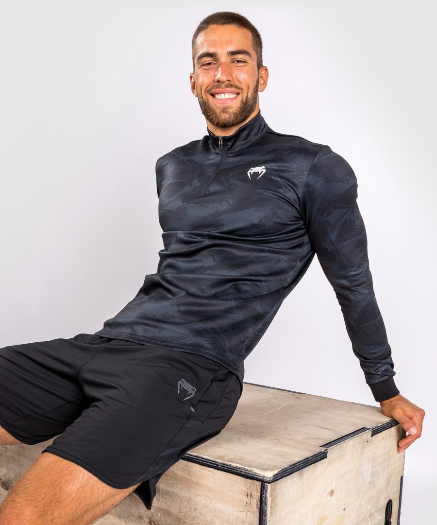 tričko venum electron 3.0 winter dry tech s dlouhým rukávem - černé