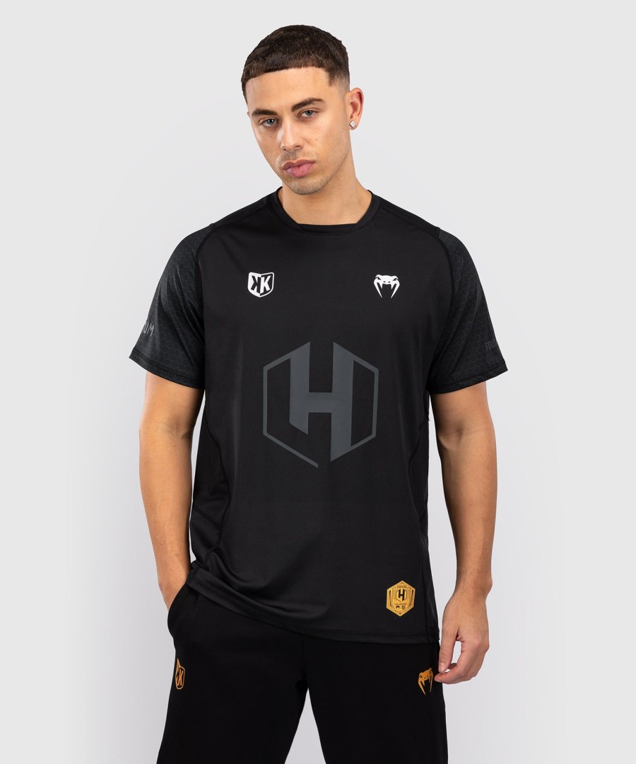 tričko foot korner x venum hexagon mma - černo-stříbrné