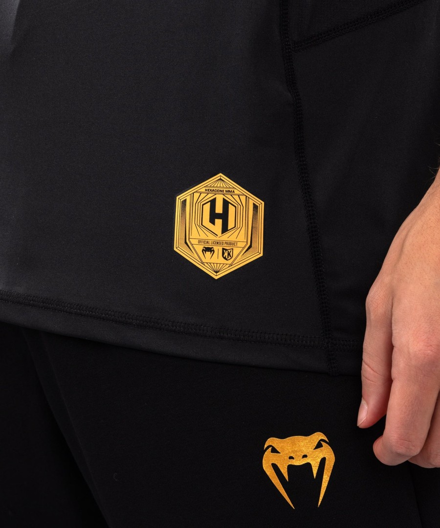 tričko foot korner x venum hexagon mma - černo-stříbrné