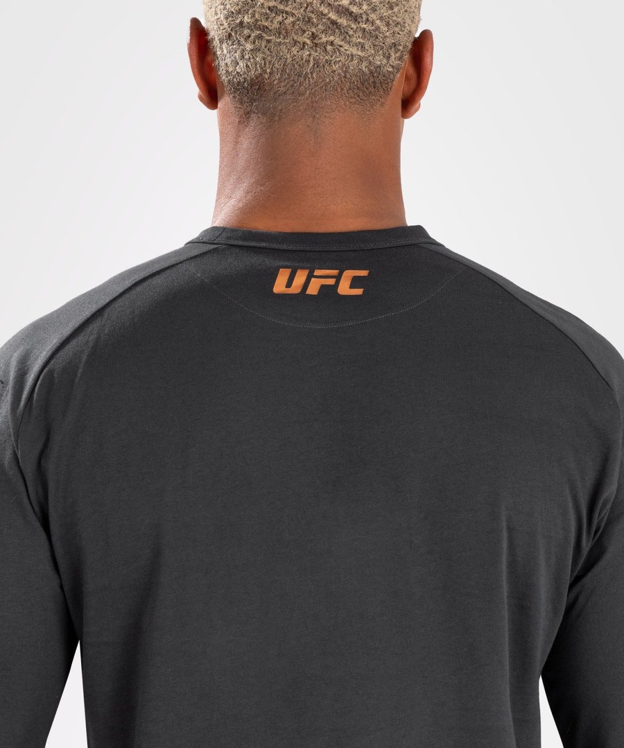 pánské tričko s dlouhým rukávem ufc adrenaline by venum fight week - tmavě šedé