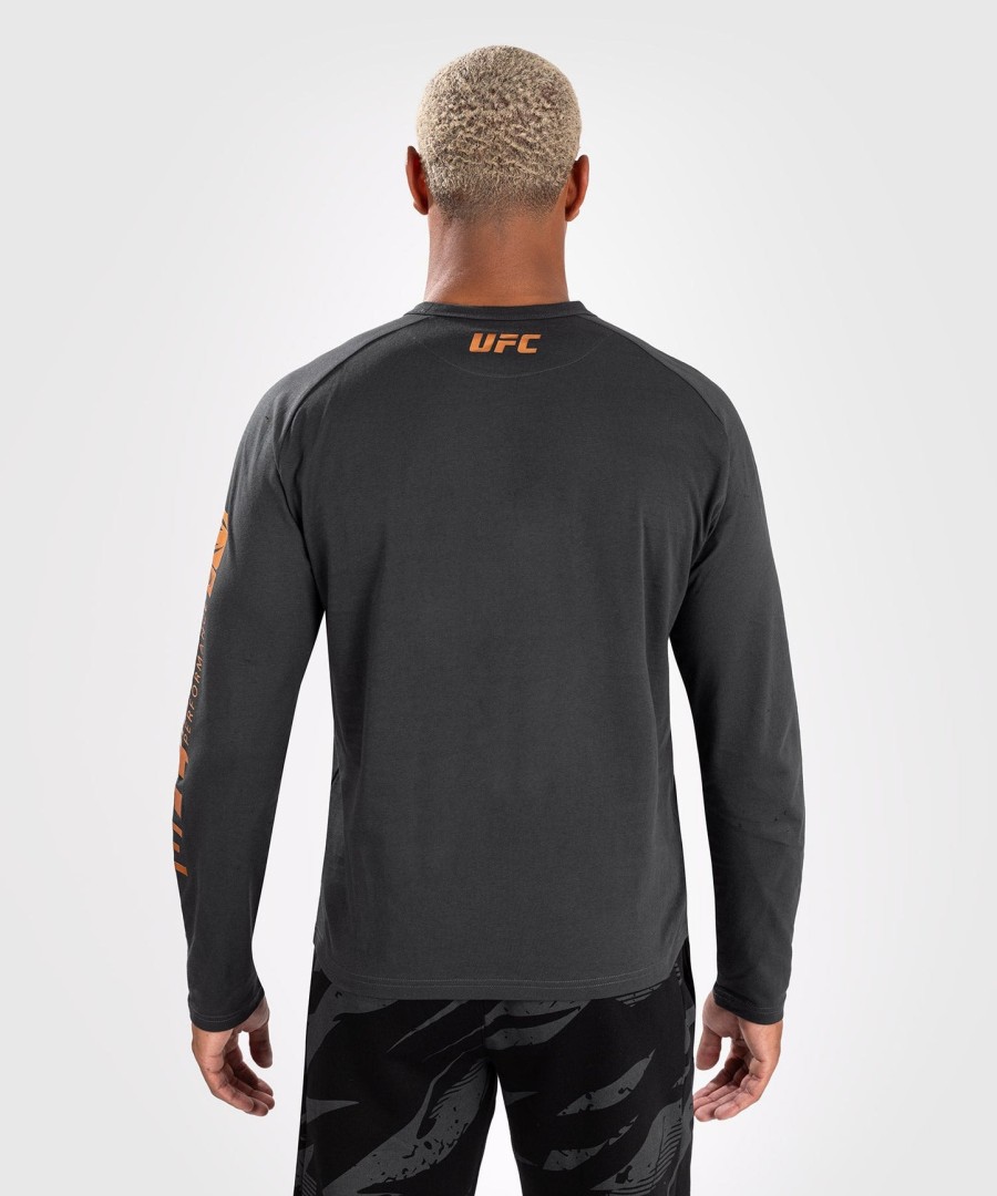pánské tričko s dlouhým rukávem ufc adrenaline by venum fight week - tmavě šedé