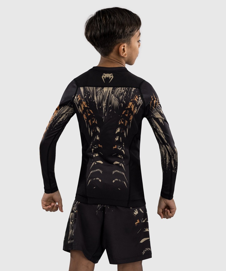dětský rashguard s dlouhým rukávem venum tiger - černo-neonově oranžový