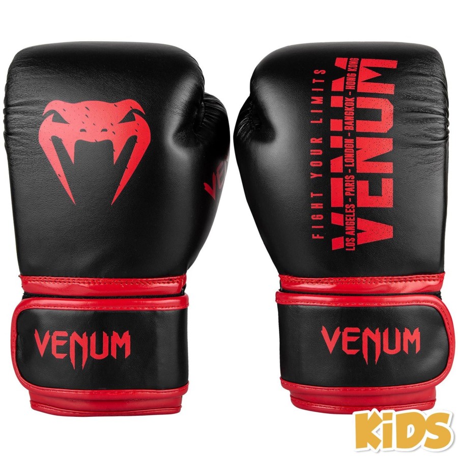 dětské boxerské rukavice venum signature - černo-červené