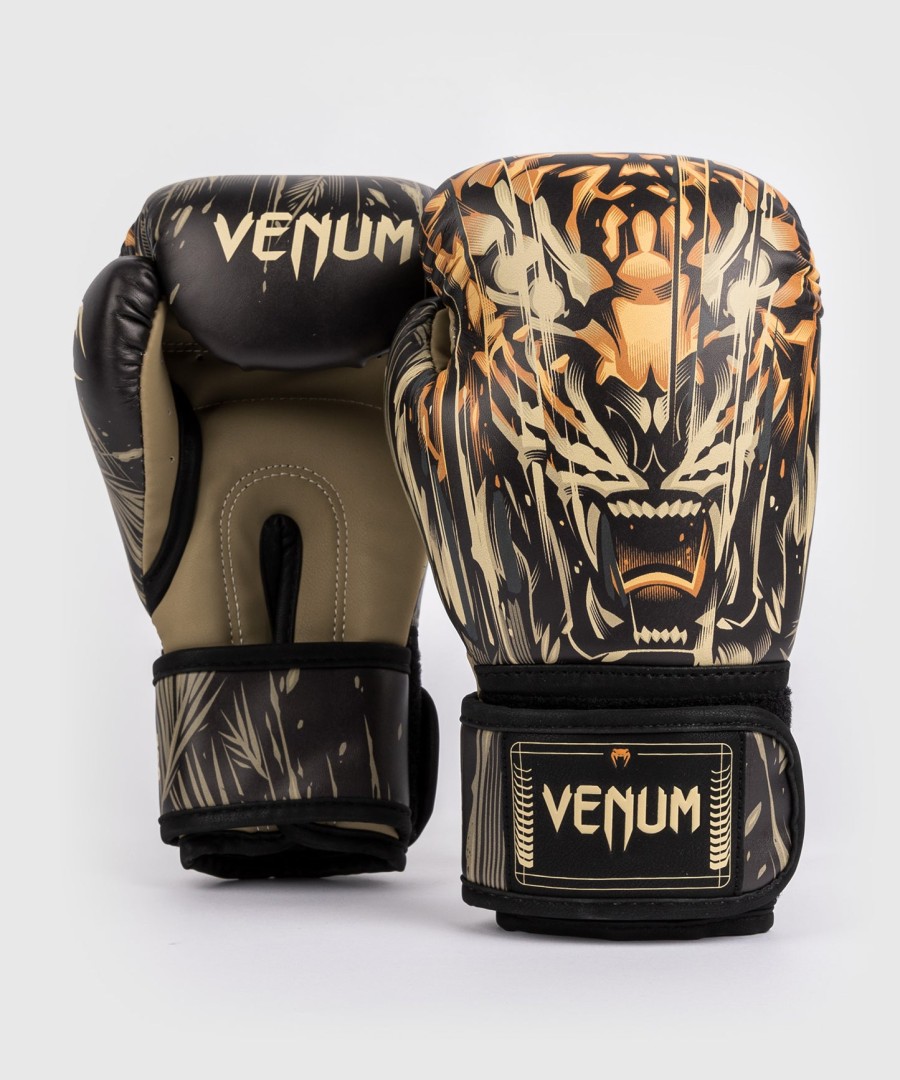 dětské boxerské rukavice venum tiger - černoneonově oranžové
