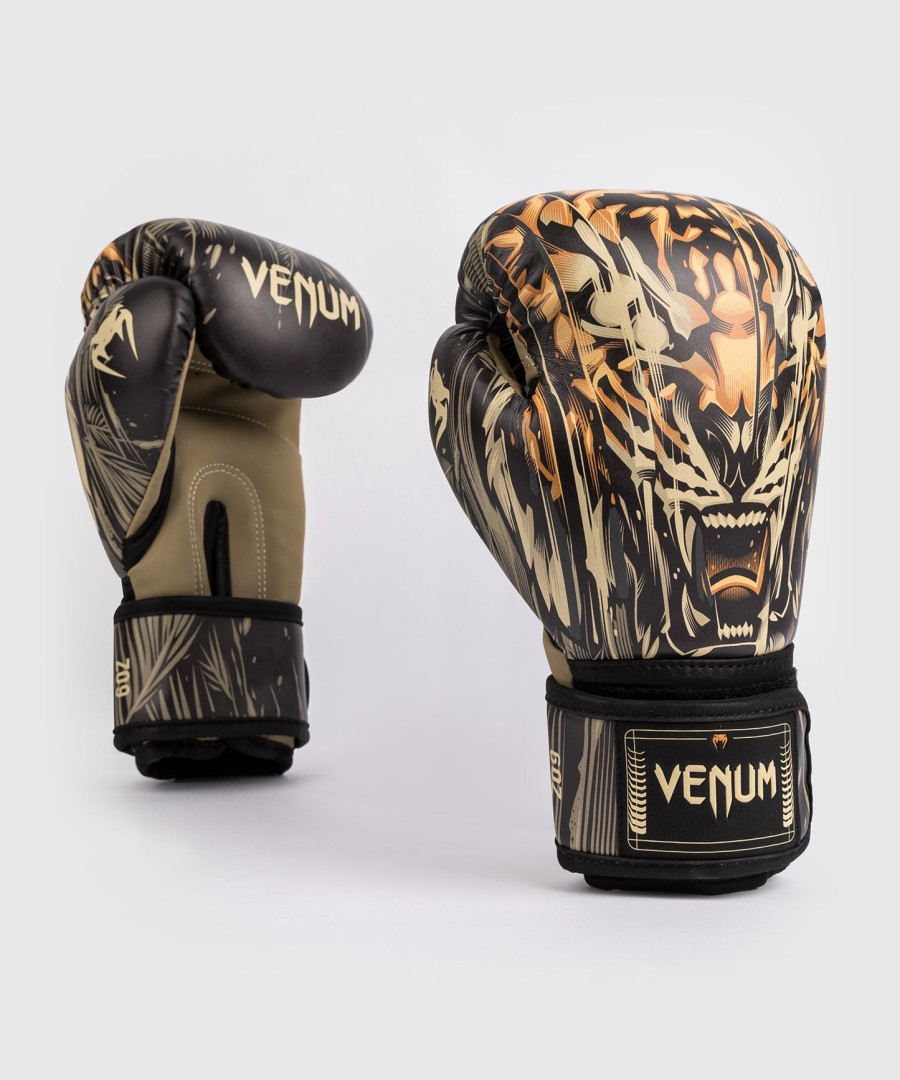 dětské boxerské rukavice venum tiger - černoneonově oranžové