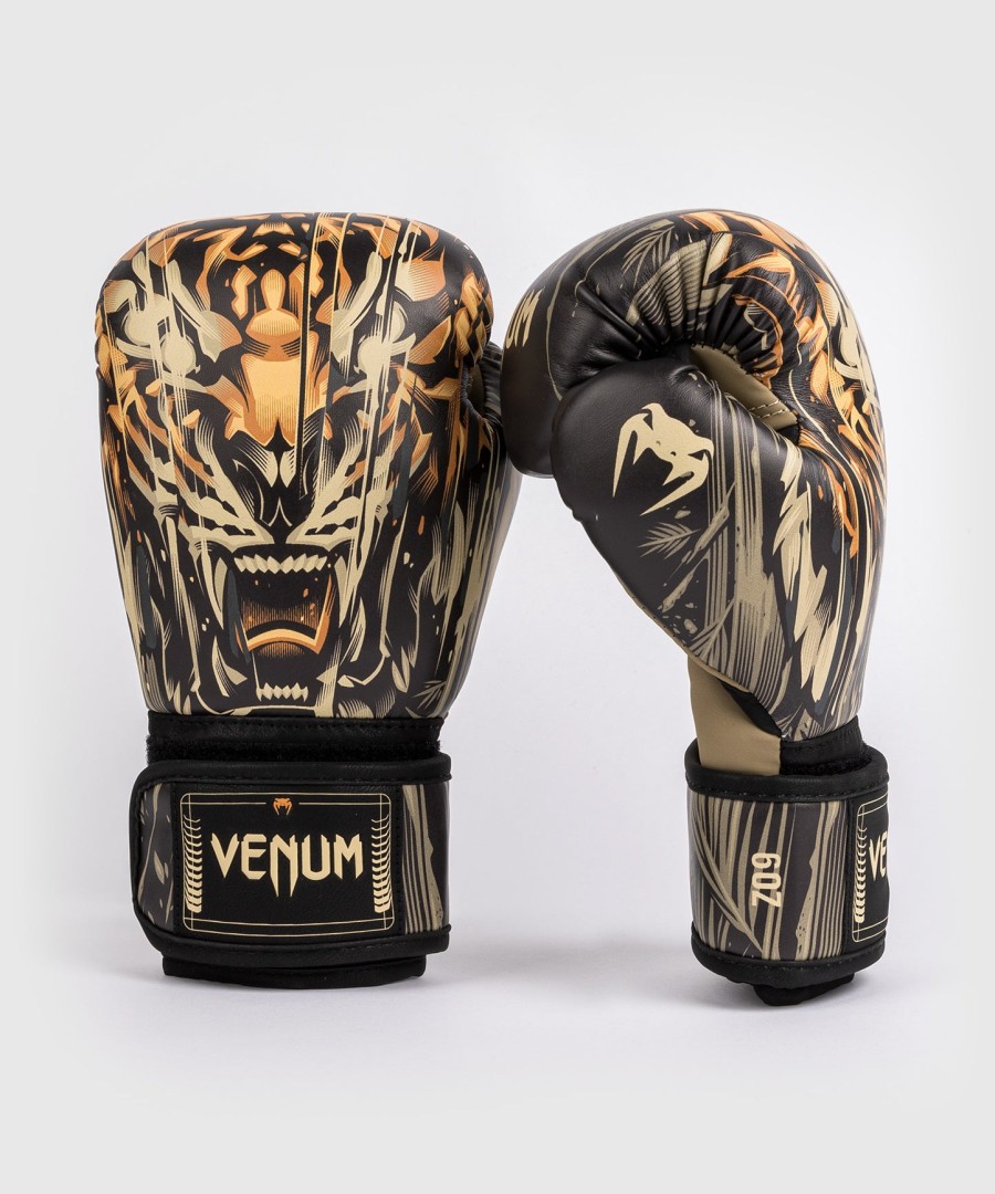 dětské boxerské rukavice venum tiger - černoneonově oranžové