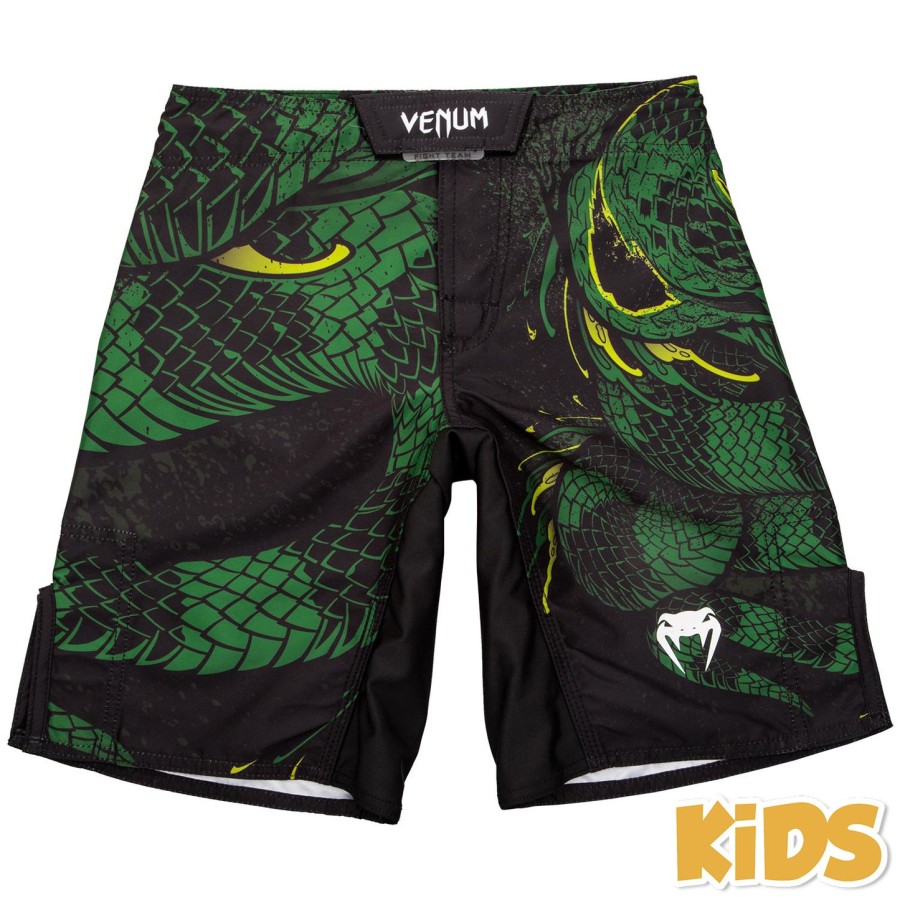 dětské bojové kraťasy venum green viper - černo-zelené