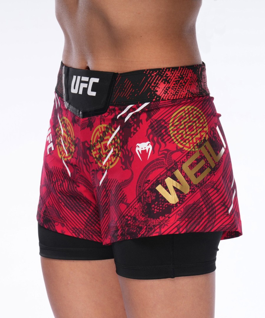 dámské kraťasy ufc unritable by venum red zhang weili fight short