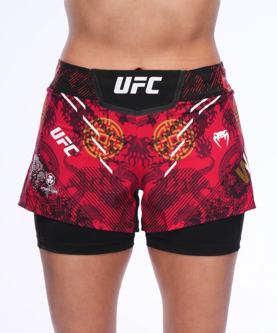 dámské kraťasy ufc unritable by venum red zhang weili fight short