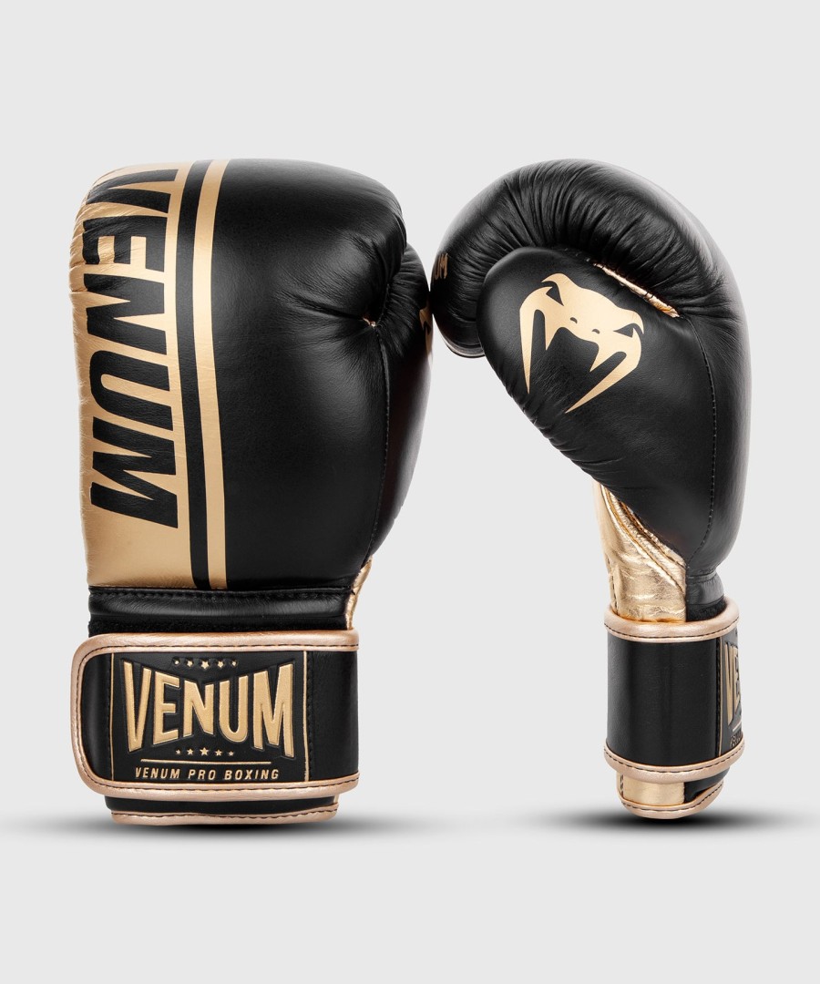 boxerské rukavice venum shield pro se suchým zipem - černo-zlaté