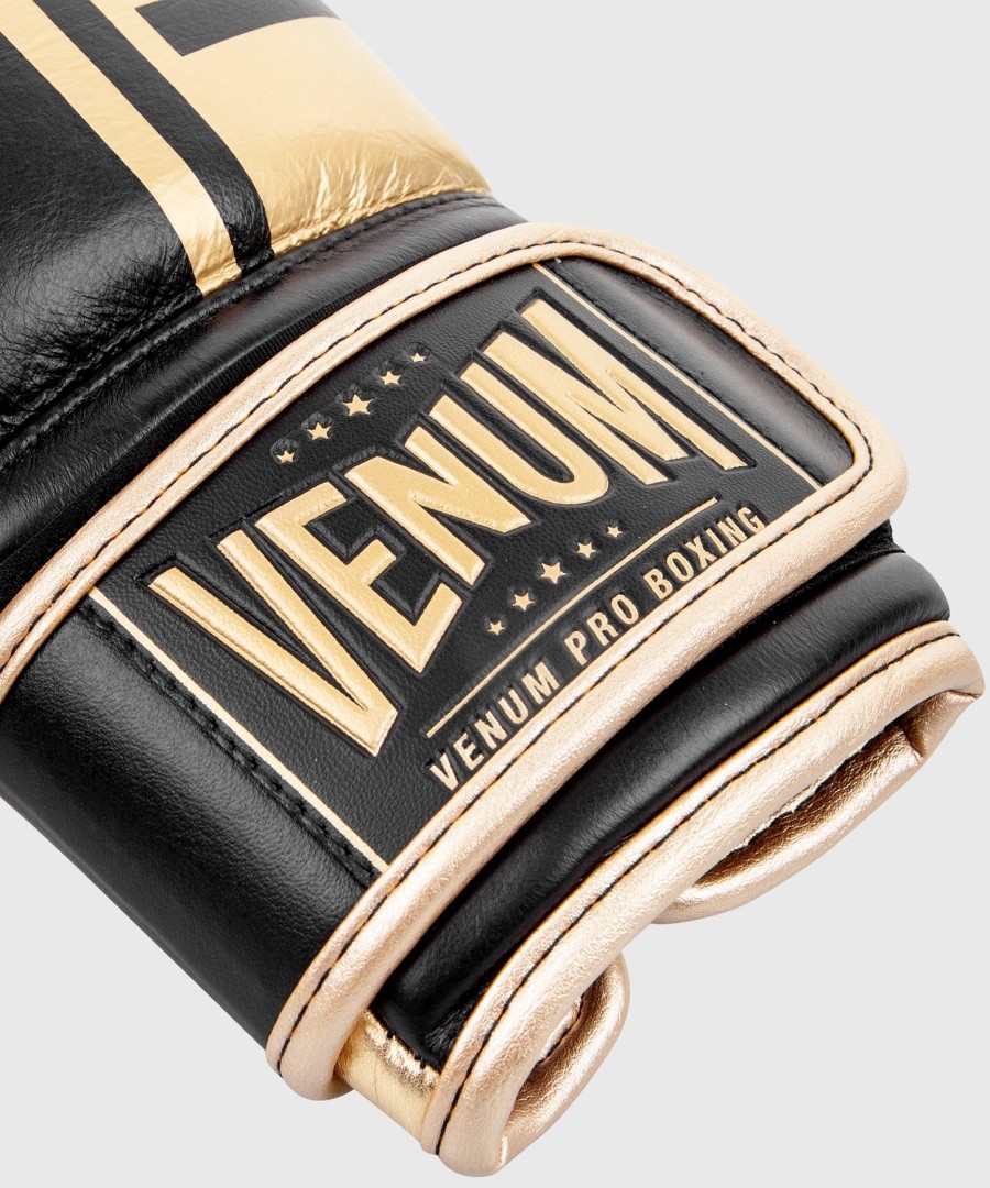 boxerské rukavice venum shield pro se suchým zipem - černo-zlaté