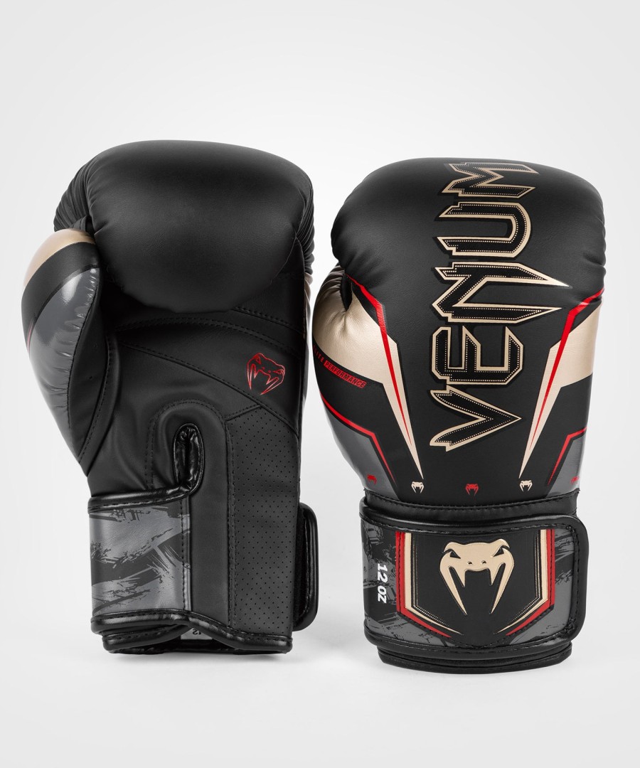boxerské rukavice venum elite evo - černézlatéčervené