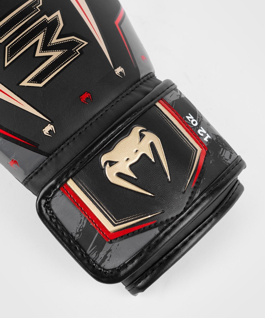 boxerské rukavice venum elite evo - černézlatéčervené