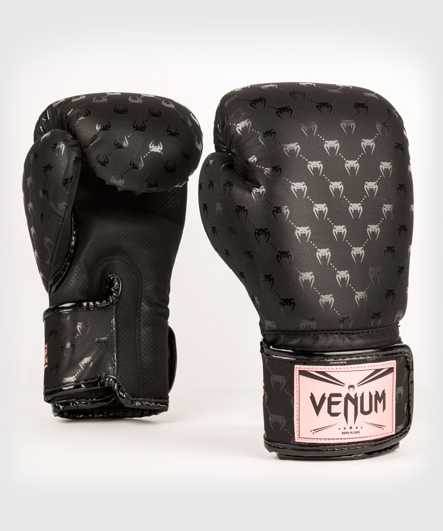 boxerské rukavice venum impact monogram - černo-růžovo-zlaté