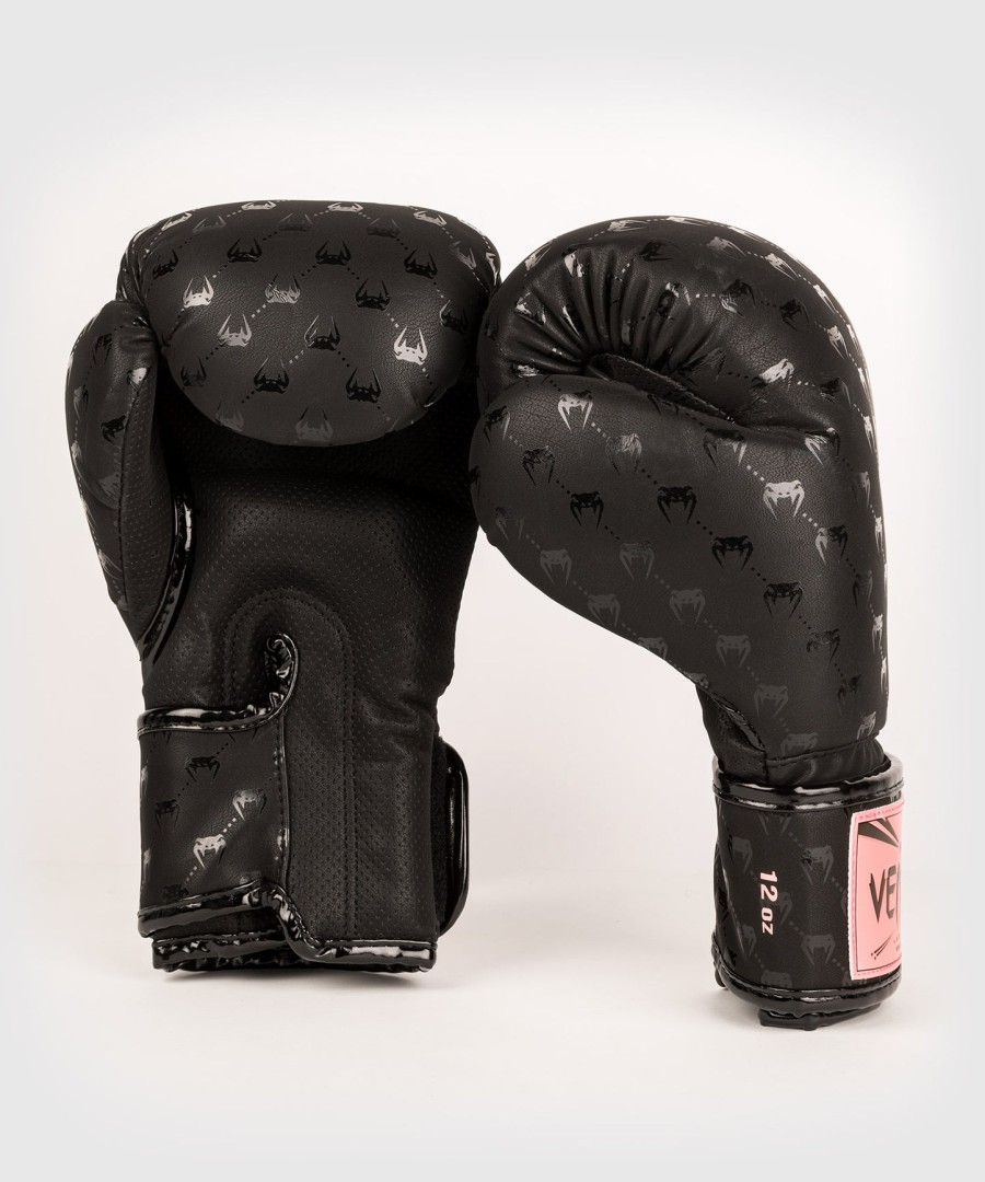 boxerské rukavice venum impact monogram - černo-růžovo-zlaté