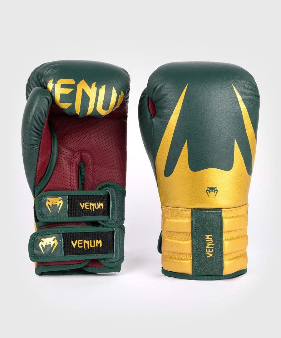 boxerské rukavice venum reverso - smaragdově zelené zlaté