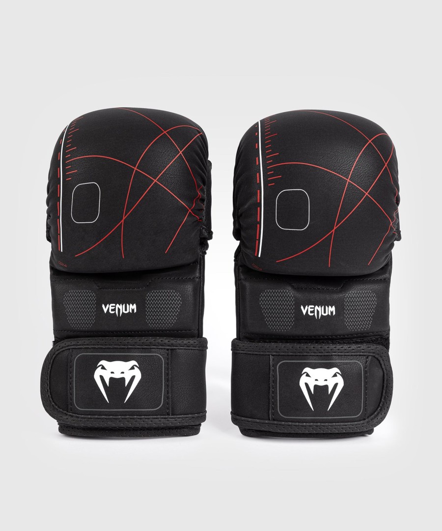sparringové rukavice venum tactical xt - černéohnivé červené