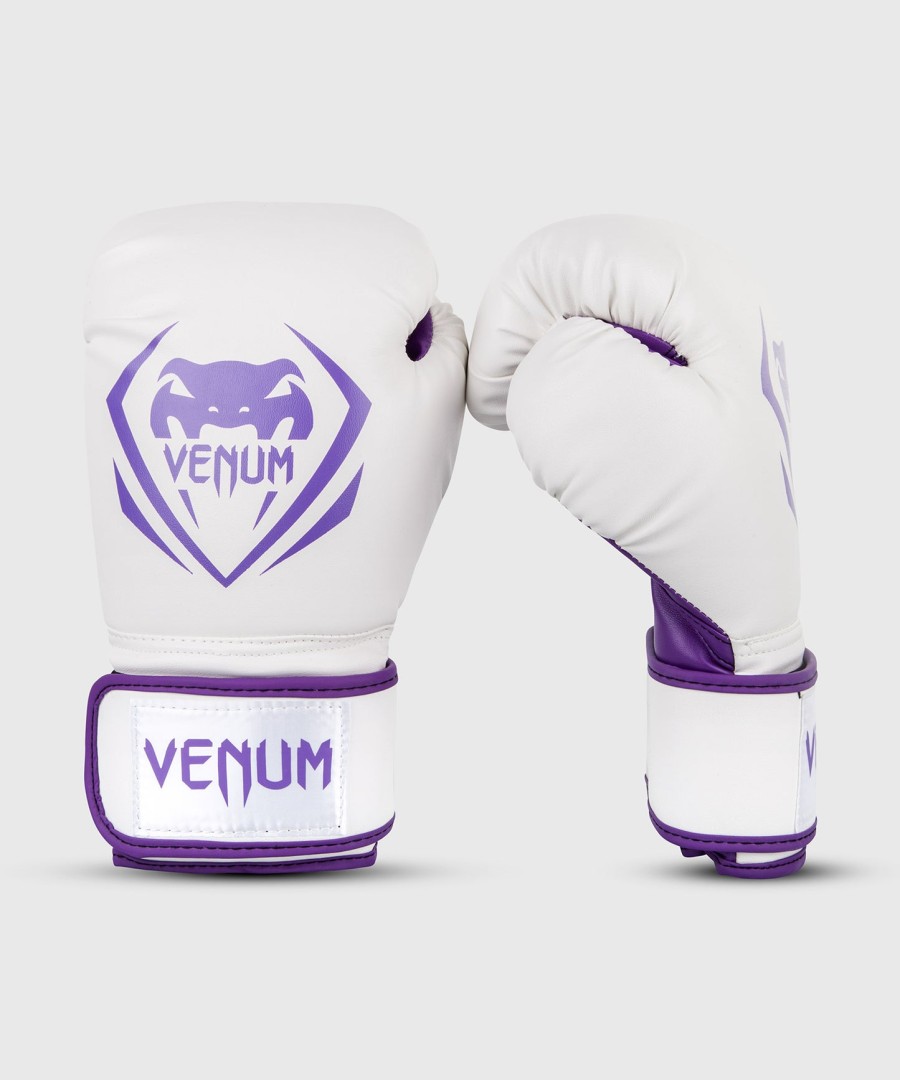 boxerské rukavice venum contender - bílo-fialové