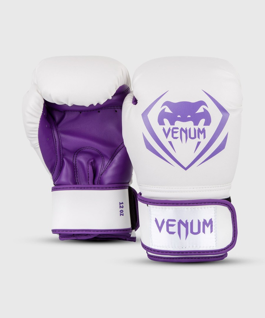 boxerské rukavice venum contender - bílo-fialové