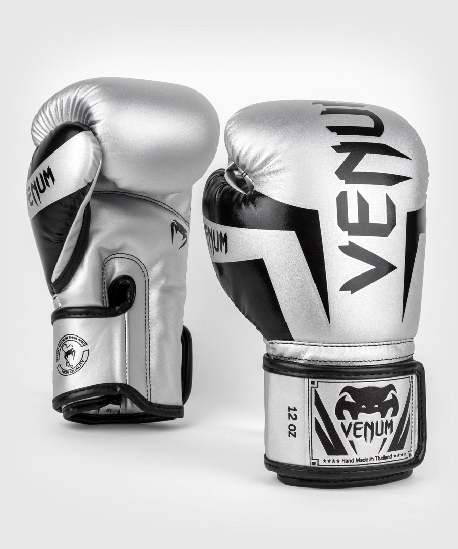 boxerské rukavice venum elite - stříbrnéčerné