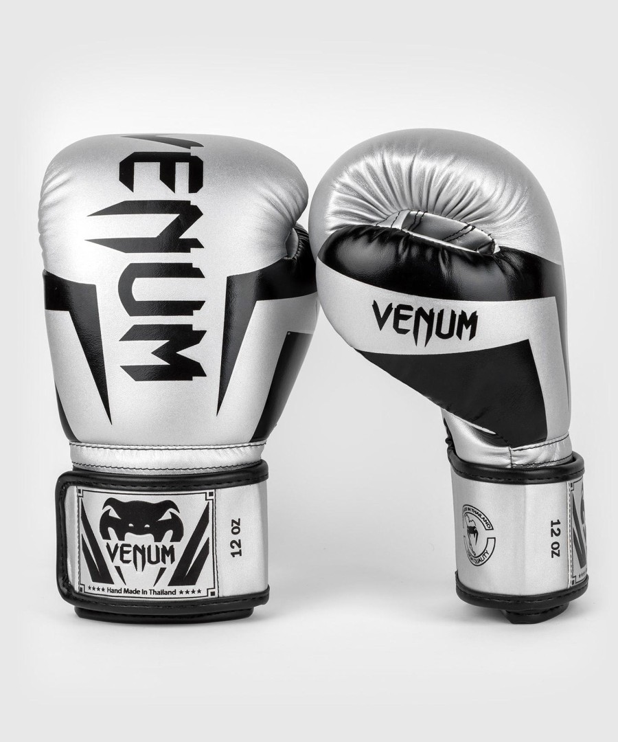 boxerské rukavice venum elite - stříbrnéčerné
