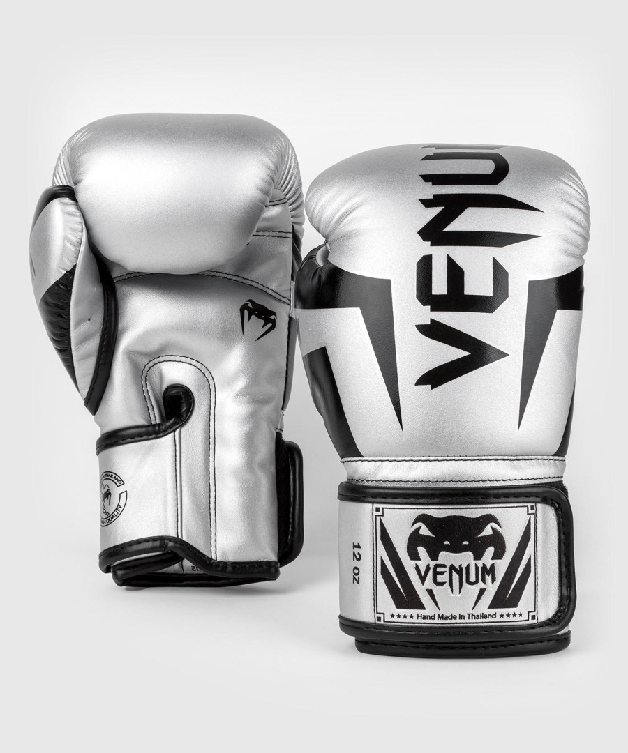 boxerské rukavice venum elite - stříbrnéčerné