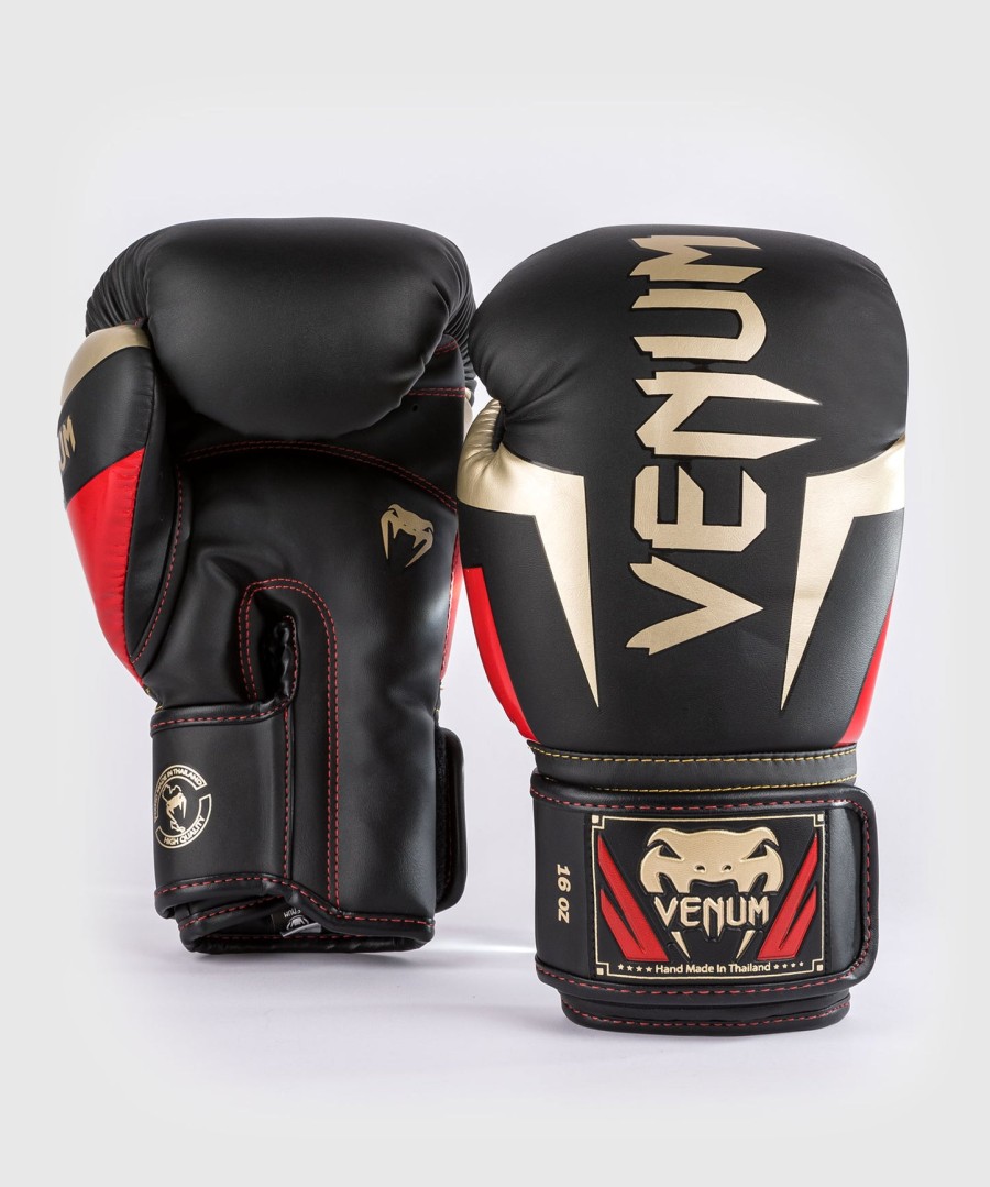boxerské rukavice venum elite - černézlatéčervené