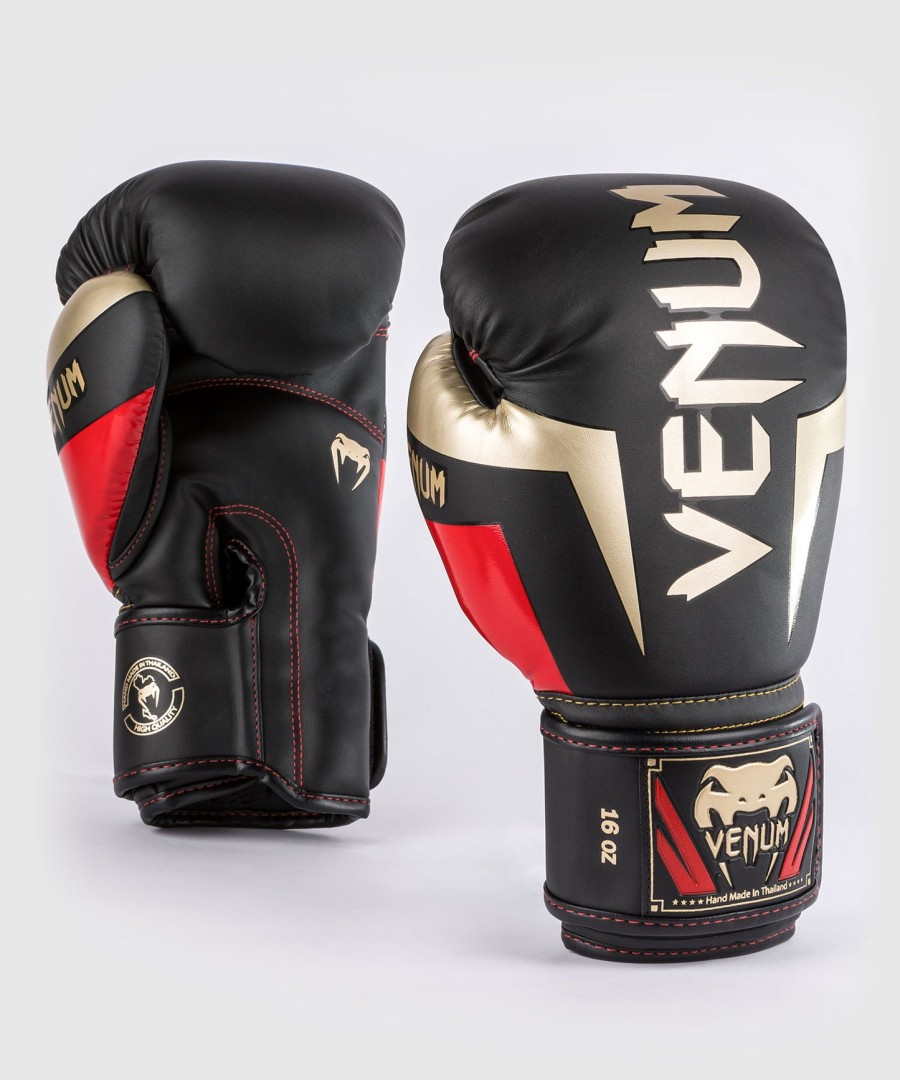 boxerské rukavice venum elite - černézlatéčervené